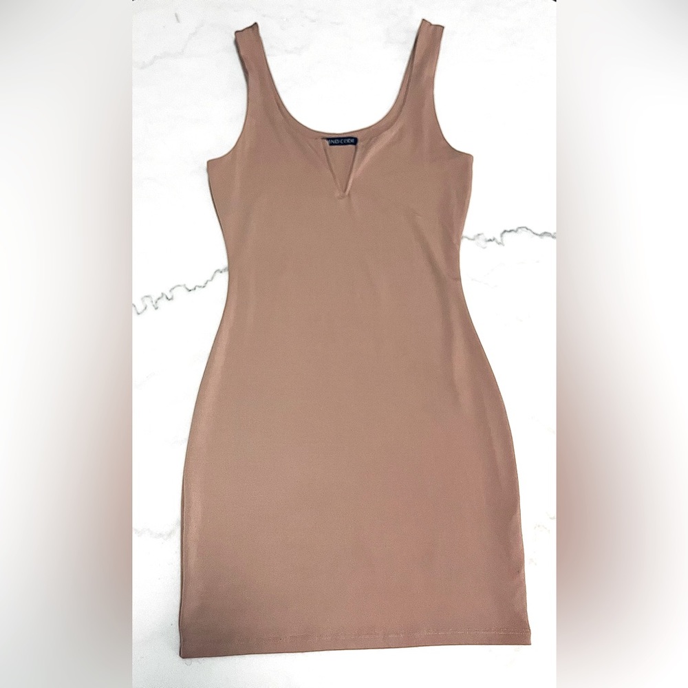 Nude beige mini dress size small